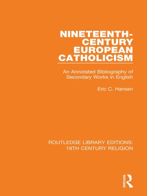 cover image of Nineteenth-Century European Catholicism
